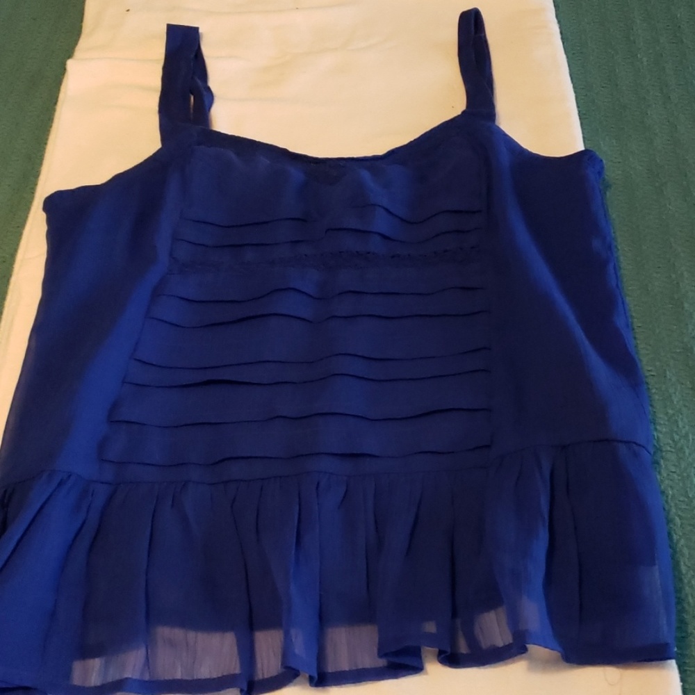 Blue flowy tank top